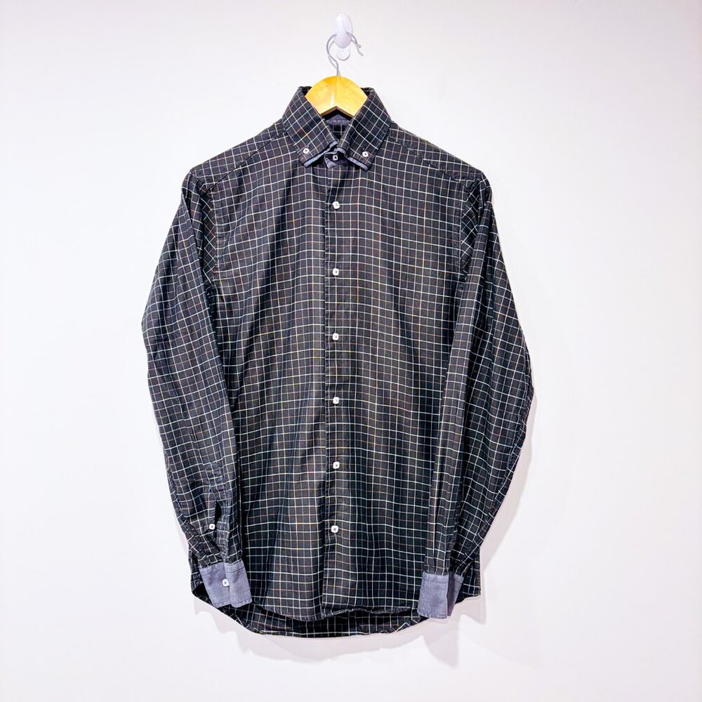 PAOLETTI Khaki check button-up shirt |‎ Casual preppy | Small